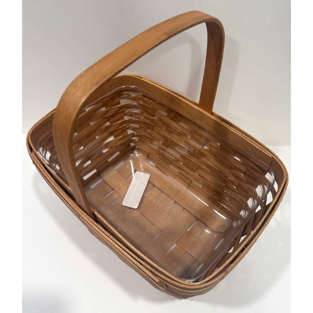 LONGABERGER Large Basket 2006 Handmade Woven USA Liner Cottage - Picture 2 of 4